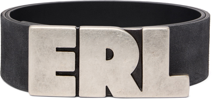 Photo: ERL Black 'ERL' Large Suede Belt