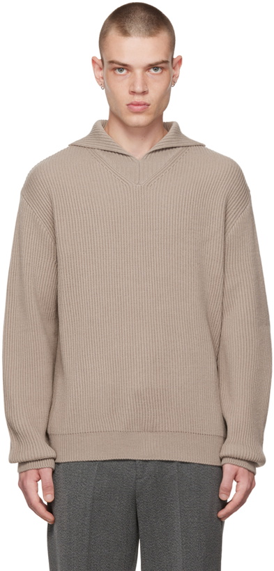 Photo: Solid Homme Taupe Polo Sweater