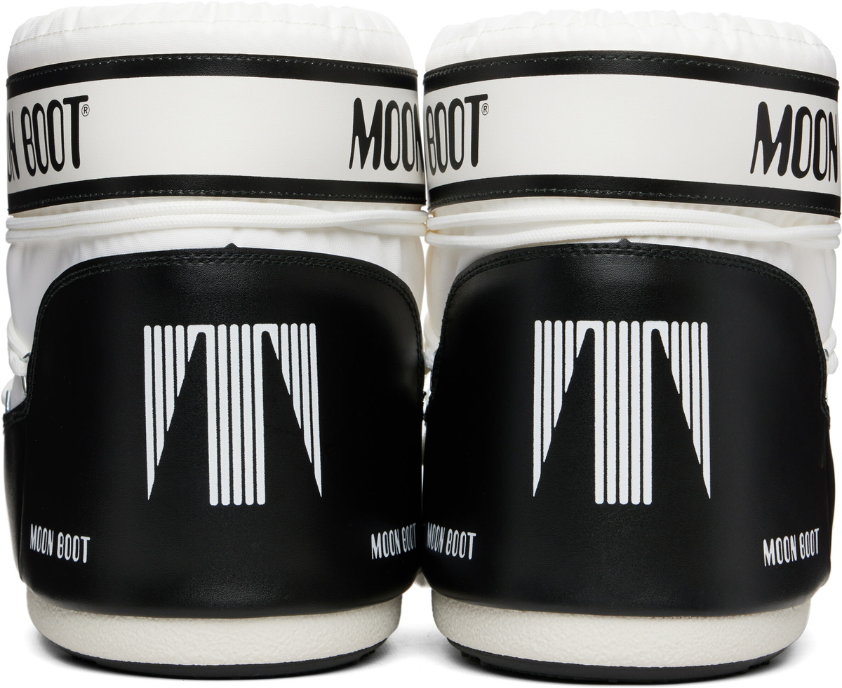 Moon Boot White & Black Icon Low Nylon Boots