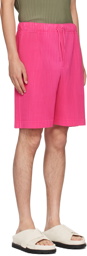 HOMME PLISSÉ ISSEY MIYAKE Pink Colorful Pleats Shorts