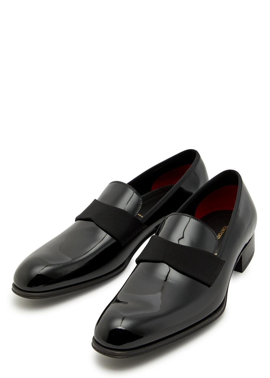 Tom Ford Edgar Patent Leather Evening Loafers Black