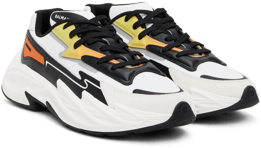 Balmain Black & White Run-Row Sneakers Balmain