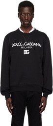 Dolce&Gabbana Black 'DG' Embroidery Sweatshirt