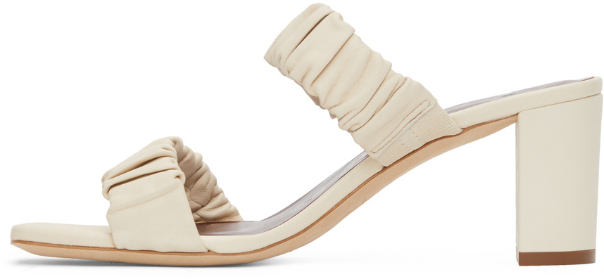 Staud Off-White Frankie Ruched Sandals