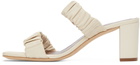 Staud Off-White Frankie Ruched Sandals