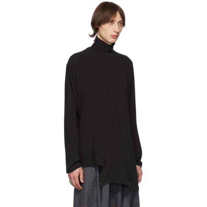 Yohji Yamamoto Black Diagonal Turtleneck Yohji Yamamoto
