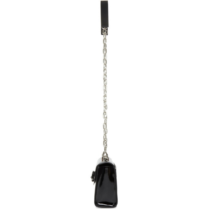 Versus Black Patent Safety Pin Shoulder Bag