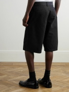AGOLDE - Cosmo Straight-Leg Garment-Dyed Cotton-Twill Shorts - Black