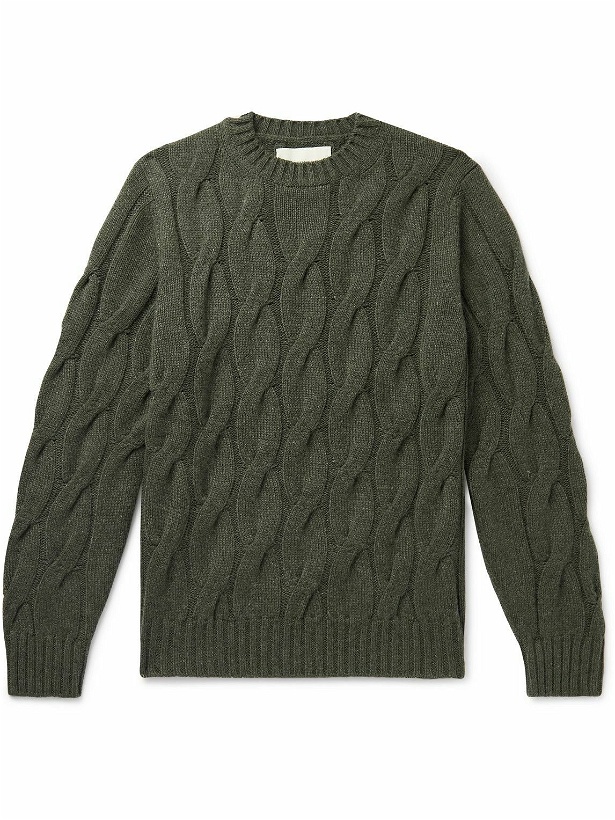 Photo: Purdey - Cable-Knit Cashmere Sweater - Green