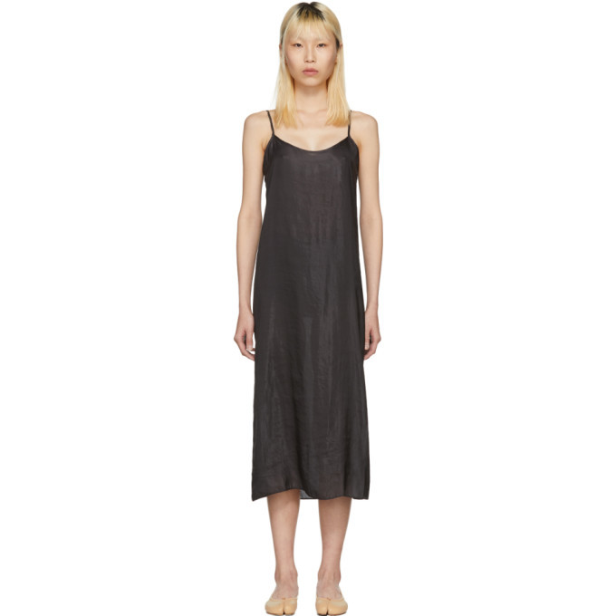 Moderne Black Portrait Long Slip Dress