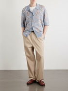 Corridor - Trellis Knitted Organic Cotton Shirt - Blue