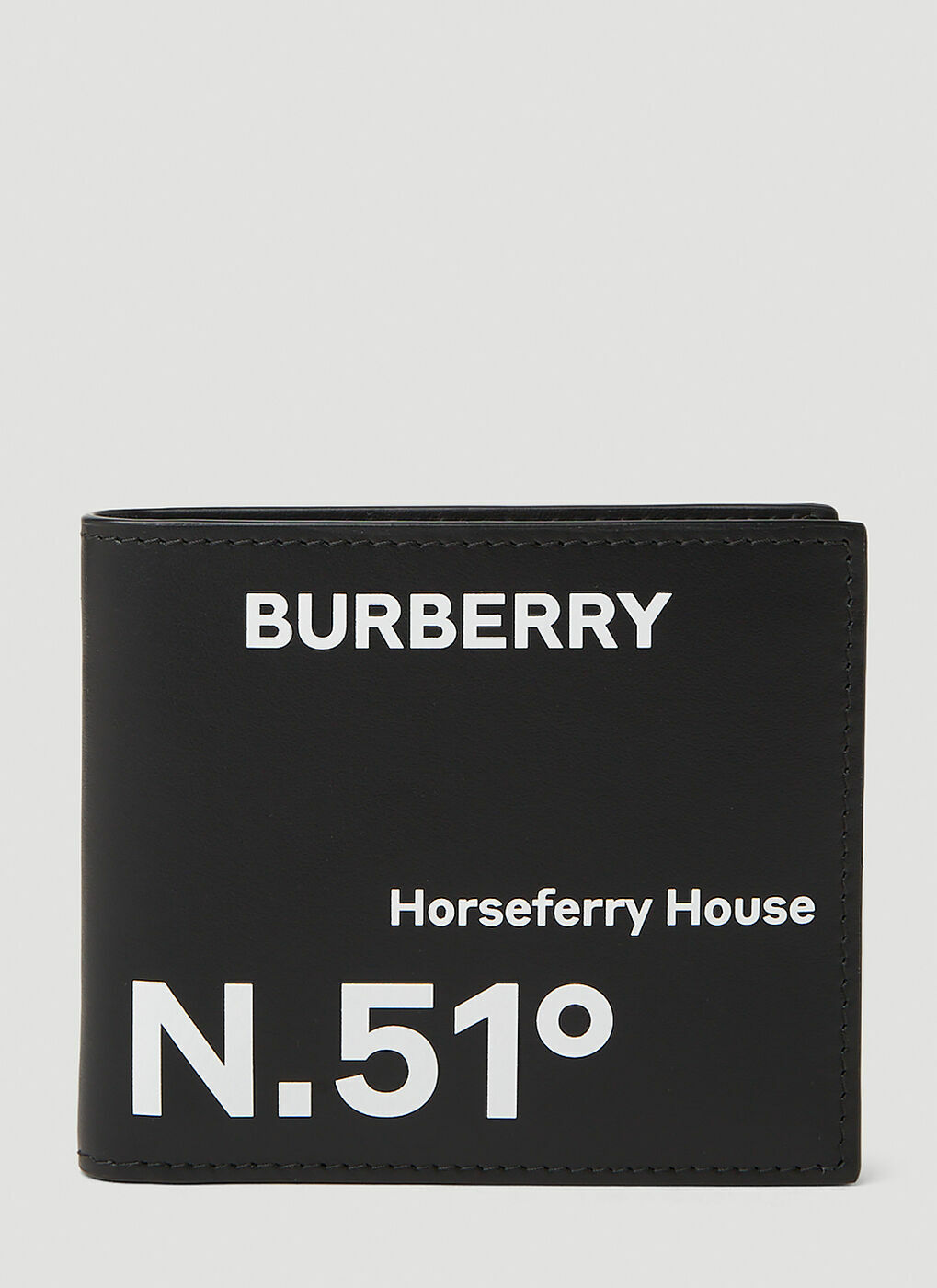 Burberry Black Horseferry Check Canvas and Leather Bi-Fold Wallet