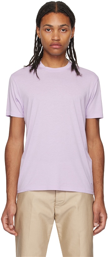 Photo: TOM FORD Purple Embroidered T-Shirt