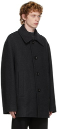 Dries Van Noten Grey Felted Wool Coat