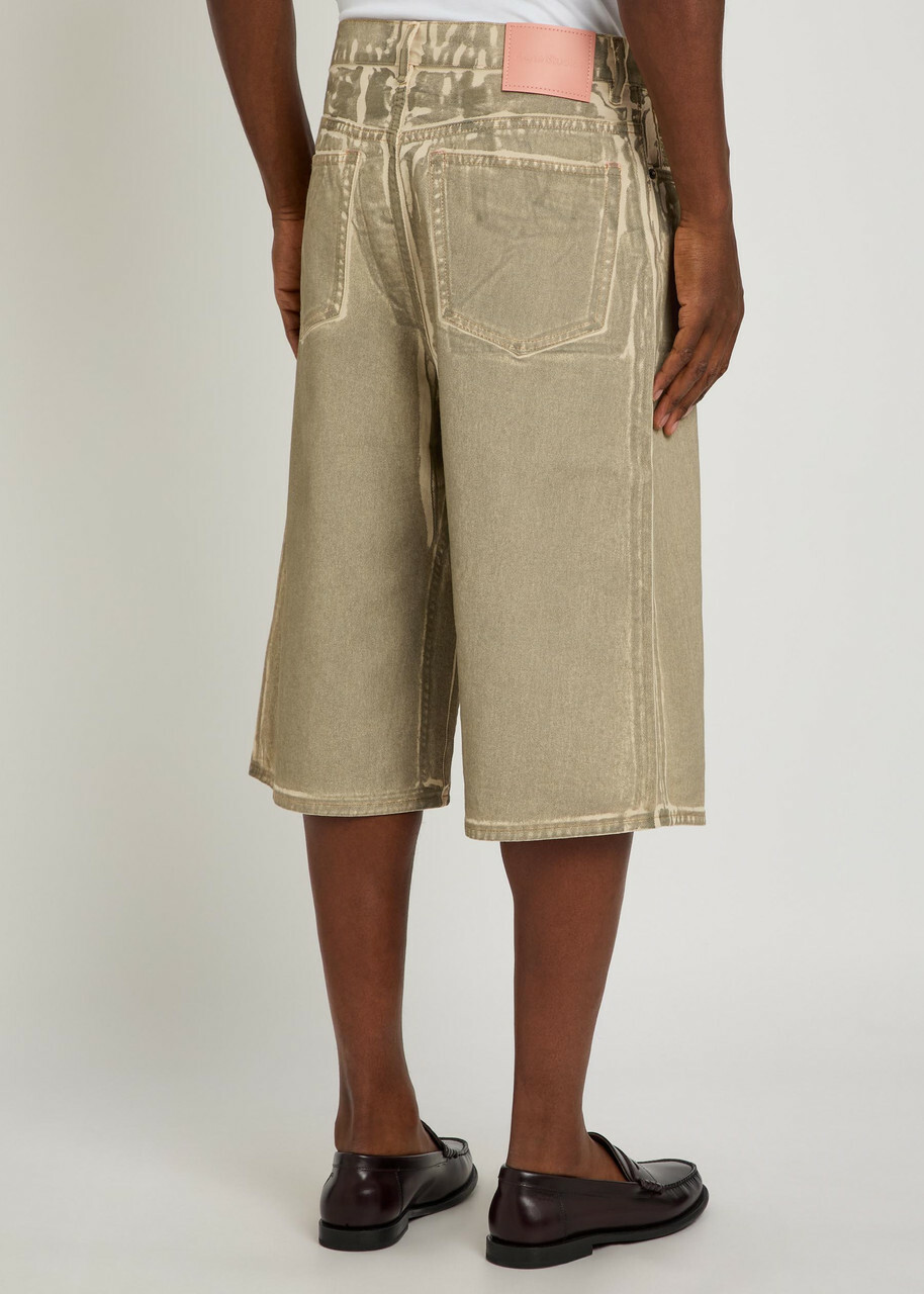Acne Studios Two-tone Denim Shorts Beige