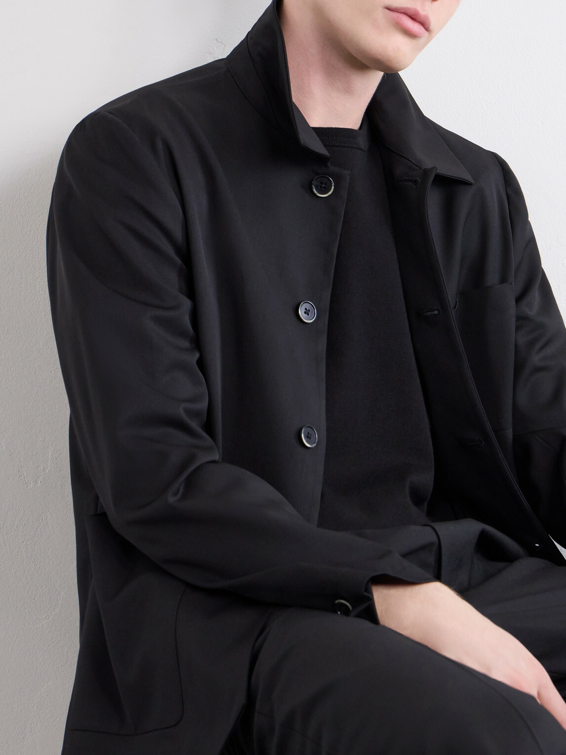 Barena - Wool-Blend Gabardine Overshirt - Black