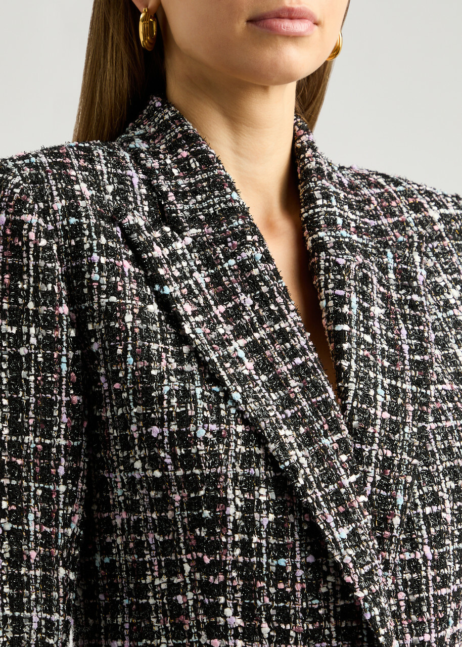 Balmain Metallic Bouclé Tweed Blazer Multicoloured 1