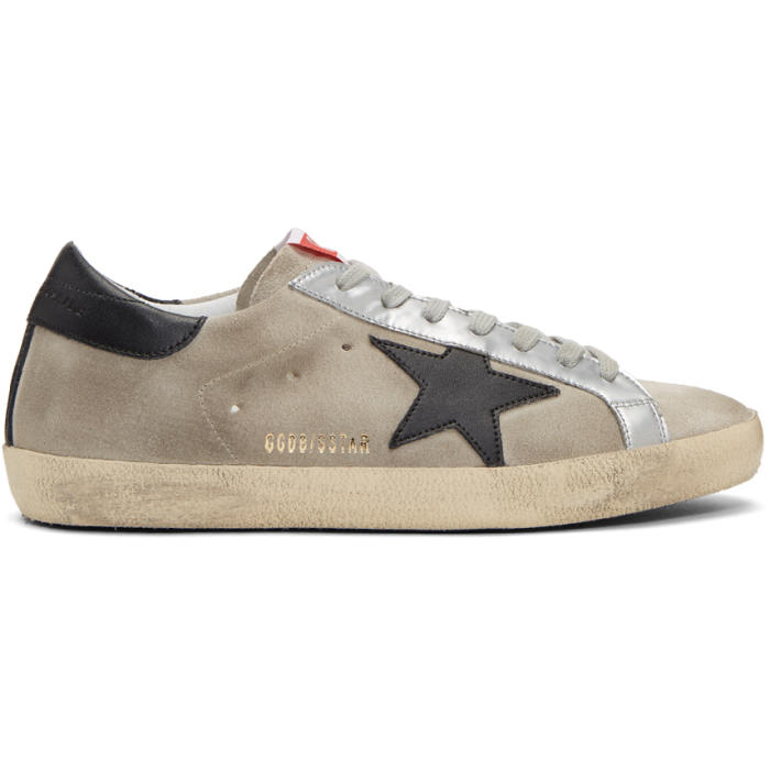 Photo: Golden Goose Grey and Black Suede Superstar Sneakers