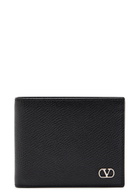 Valentino Garavani Vlogo Grained Leather Wallet - Black - One Size