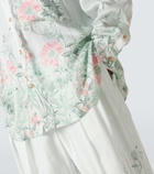 King & Tuckfield Oversized floral striped shirt
