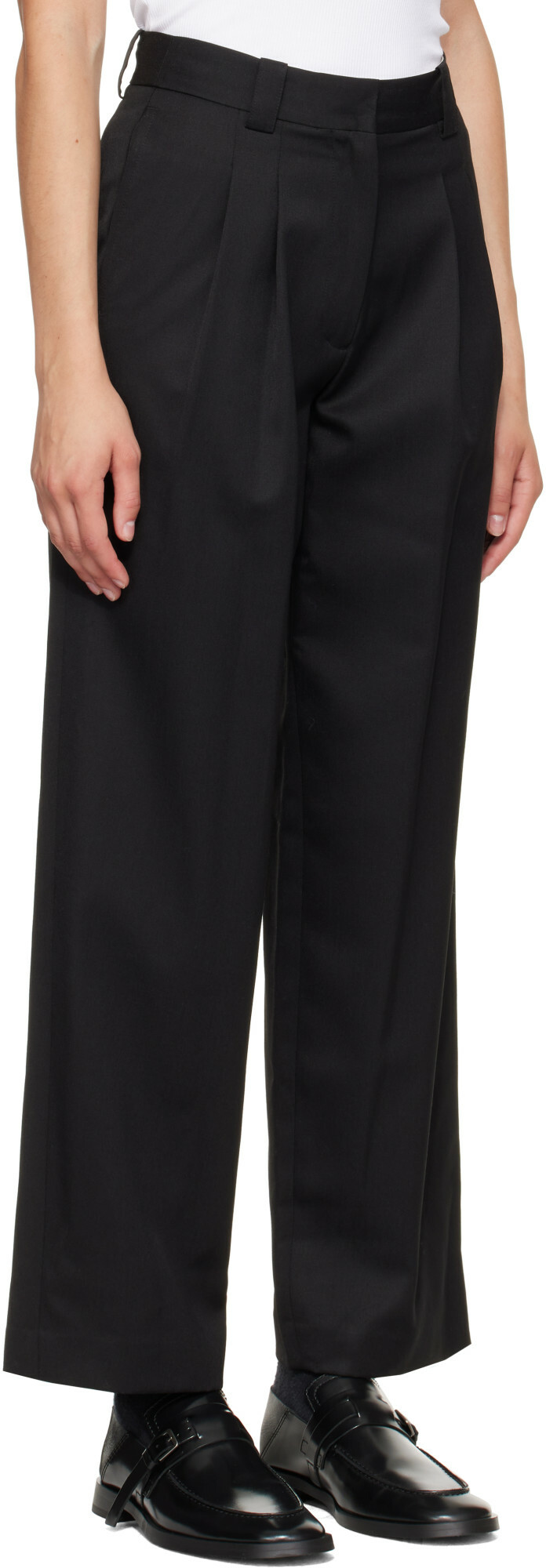 Nothing Written Black Frame Wool Trousers