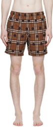 Burberry Brown Vintage Check Swim Shorts