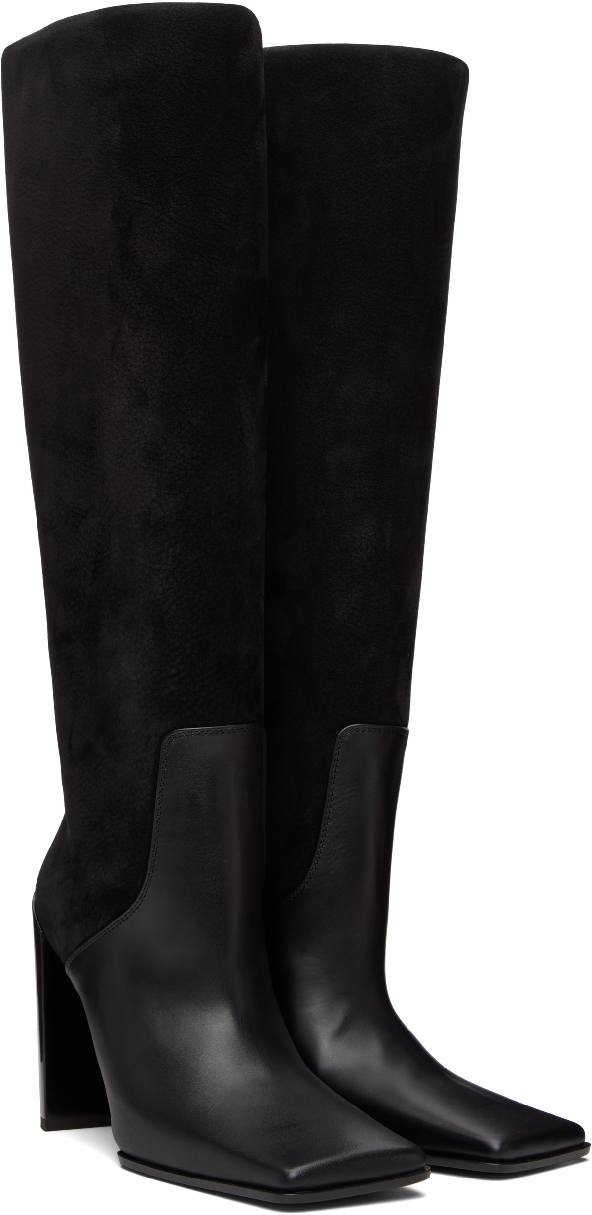 ALAÏA Black Square Knee Boots