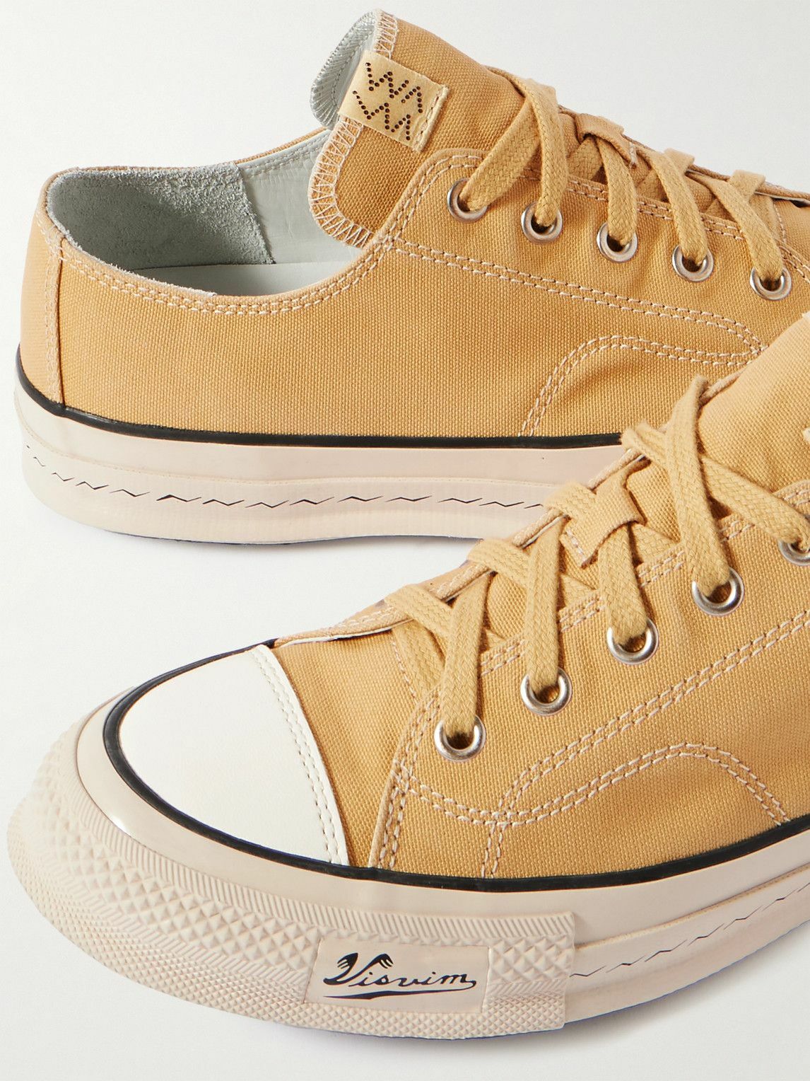 Visvim - Skagway L.T. Lo Leather-Trimmed Canvas Sneakers - Yellow