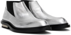 Jil Sander Silver Ankle Chelsea Boots