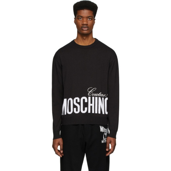 Photo: Moschino Black Knit Logo Sweater