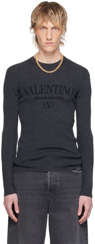 Photo: Valentino Gray Jacquard Sweater