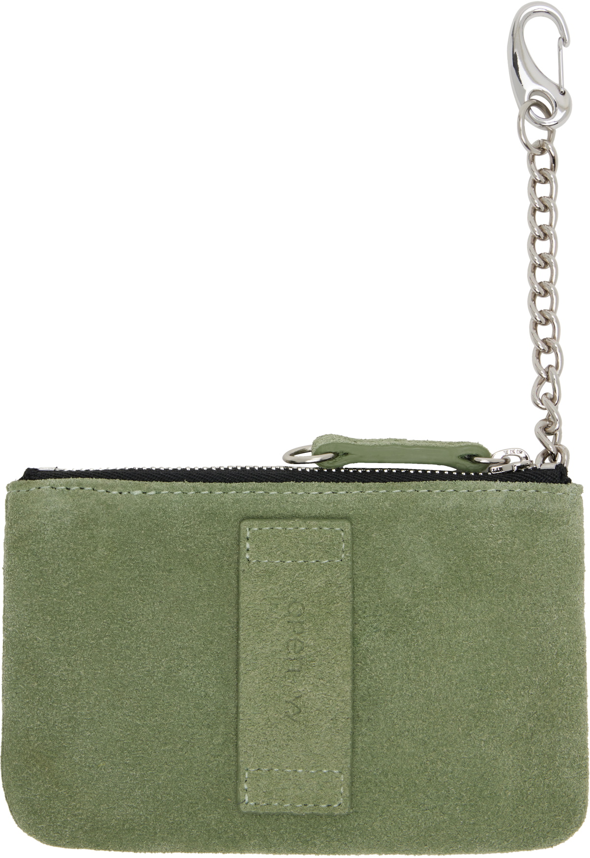 OPEN YY Khaki Yy Suede Stud Chain Wallet