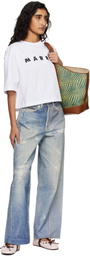 Marni White Jersey Marni Scribbled Logo T-shirt
