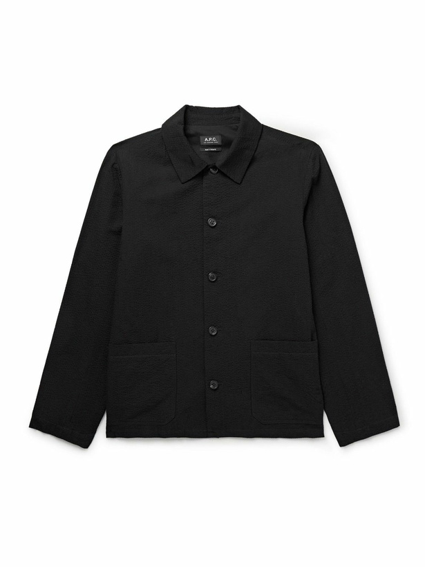 Photo: A.P.C. - Cotton-Seersucker Overshirt - Black
