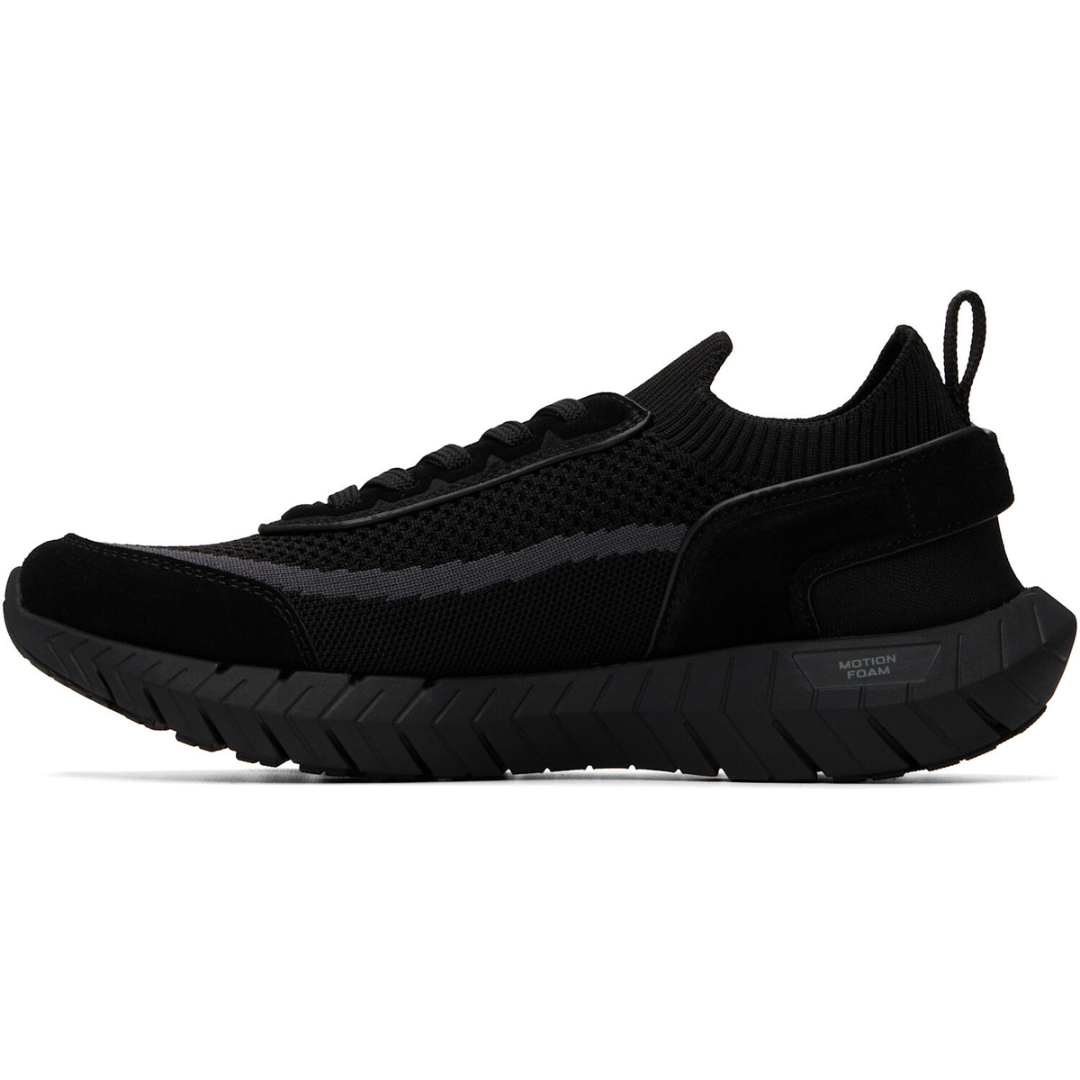BOSS Black Suede Trims Sock Sneakers
