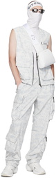 Givenchy White & Gray Printed Cargo Pants