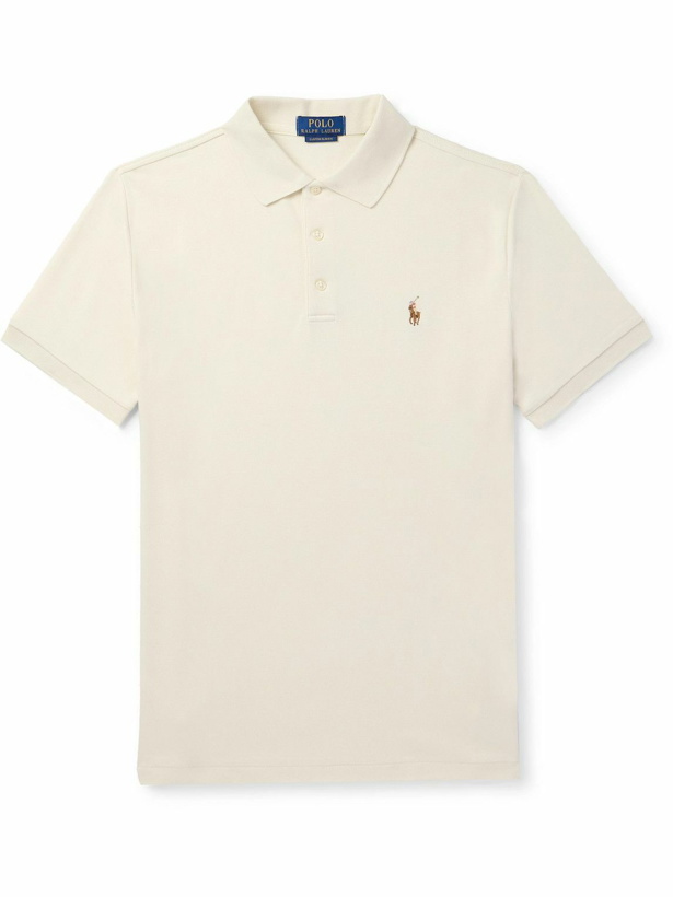 Photo: Polo Ralph Lauren - Logo-Embroidered Cotton Polo Shirt - Neutrals