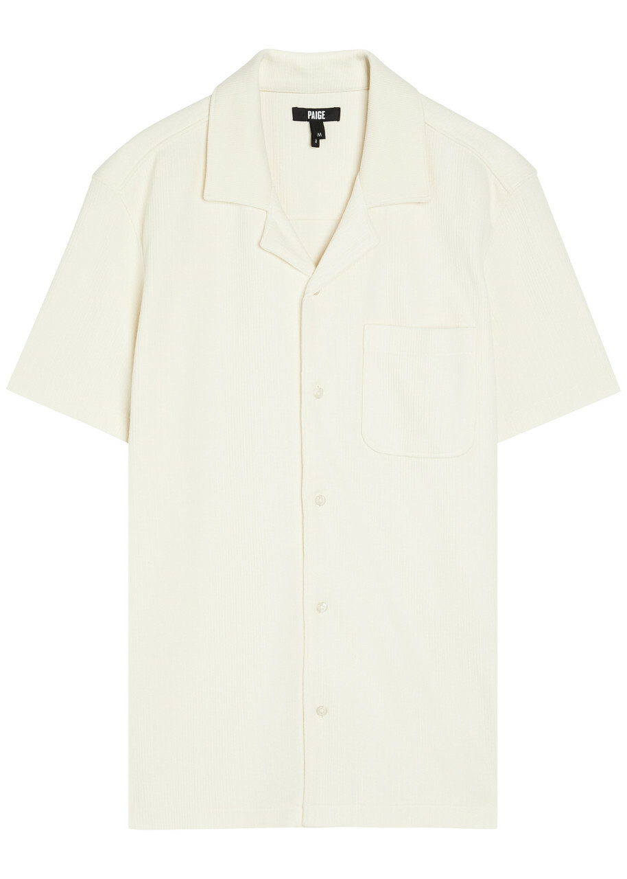 Paige Oliver Ribbed Cotton-blend Shirt Ecru