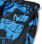 Desmond & Dempsey - Printed Cotton Pyjama Trousers - Blue