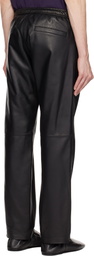 International Gallery BEAMS Black Track Leather Pants