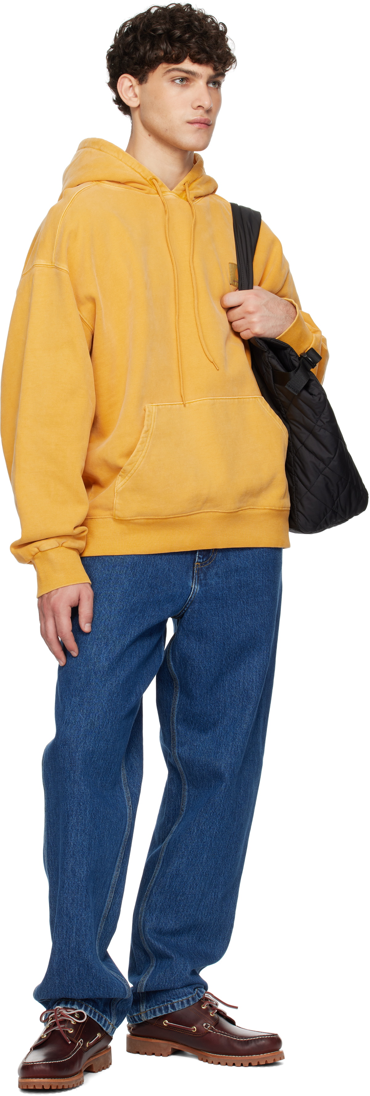 【人気！】Carhartt Work In Progress イエロー Stamp フーディ Carhartt WIP DIVISION EMBROIDERY Sweatshirt Size Small