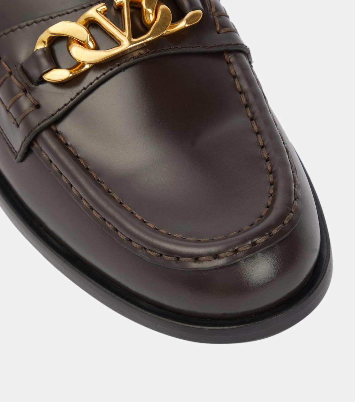 Valentino Garavani VLogo Chain Loafers in Black/Gold Size 42 NEW +DustBag $1,150 main image 1