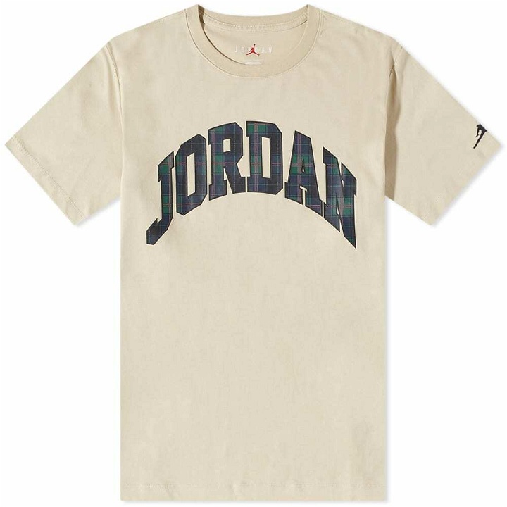 Photo: Air Jordan Men's Check Logo T-Shirt in Rattan
