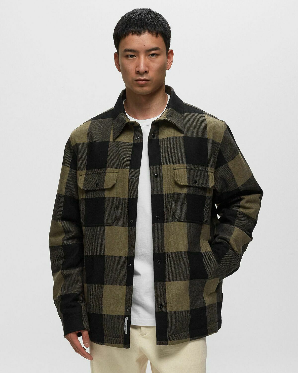 Woolrich Alaskan Wool Check Overshirt Black/Green Overshirts