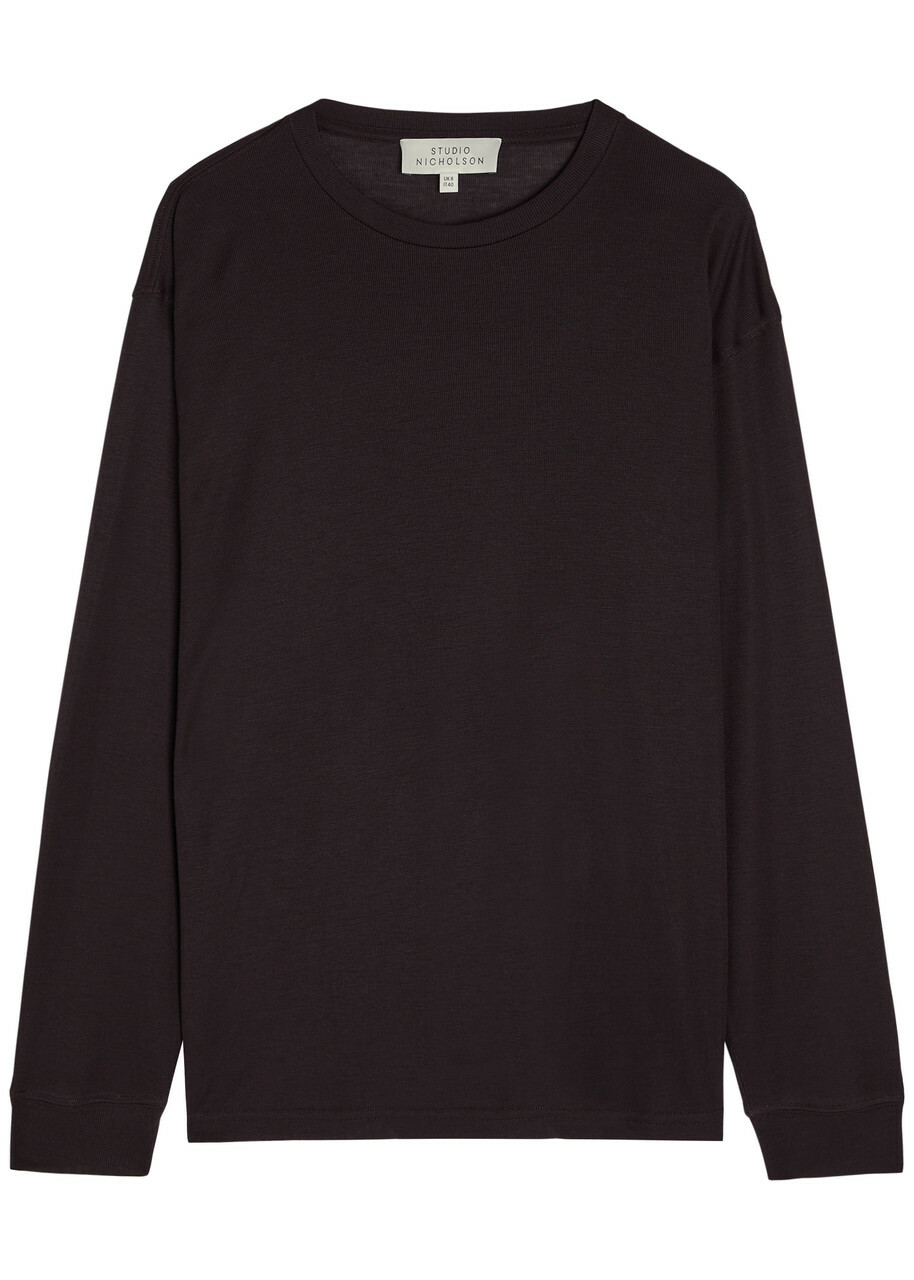Studio Nicholson Simmons Fine-knit T-shirt Dark Purple