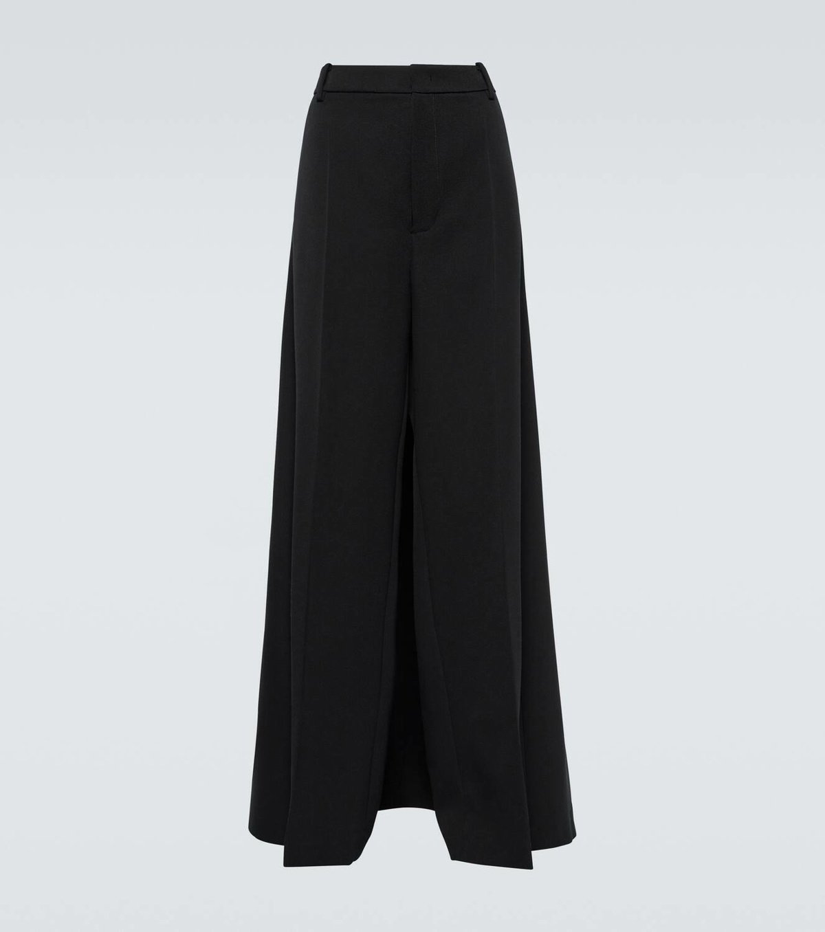 Valentino Wool grisaille wide-leg pants