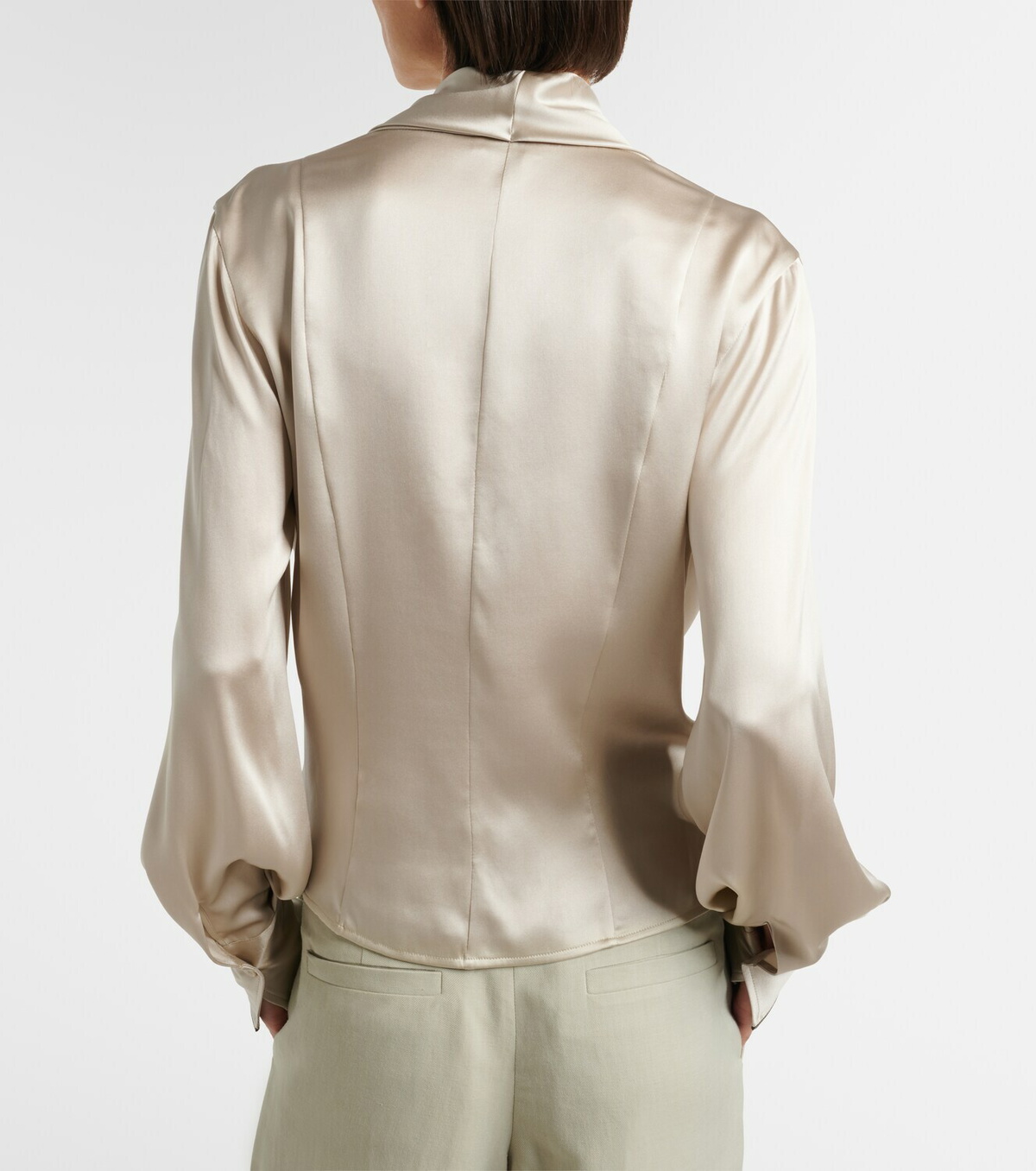 Brunello Cucinelli Draped silk-blend blouse