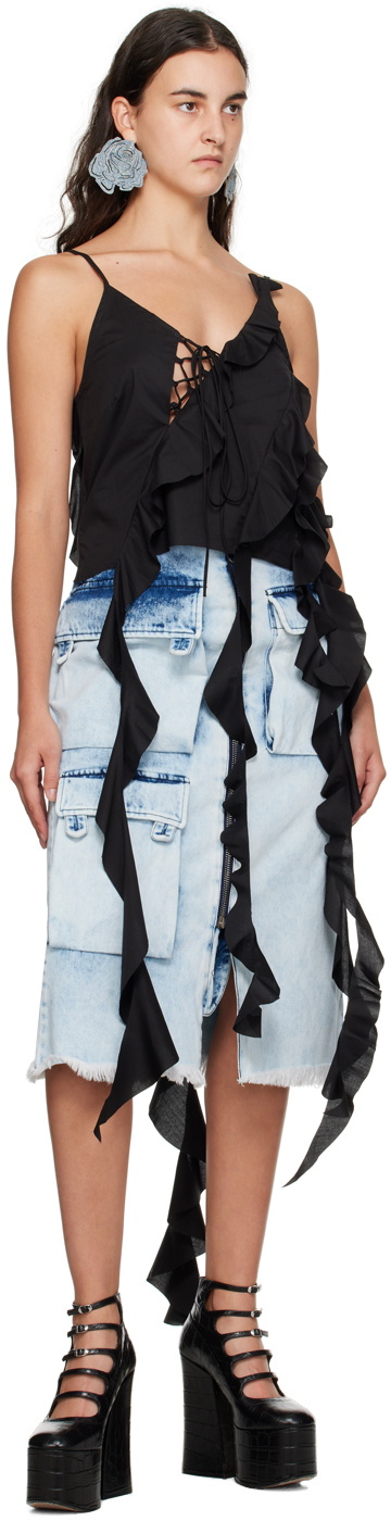 Marques Almeida Blue Multipocket Midi Skirt