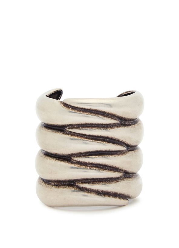 Photo: Khaite Cyclone Antique Sculpted Palladium-plated Cuff - Silver - One Size
