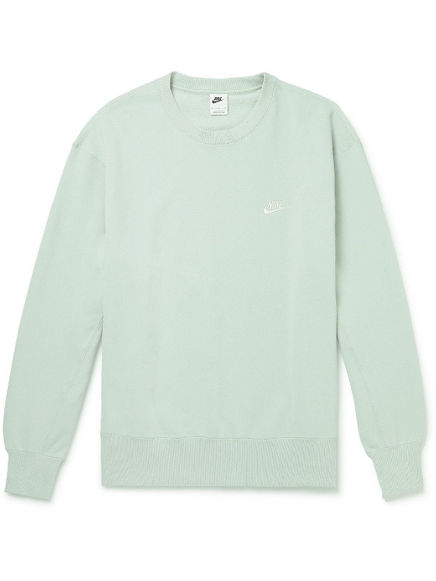 Photo: Nike - Logo-Embroidered Cotton-Jersey Sweatshirt - Green